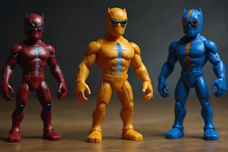 create 3d toy model character action figure miniature flexi toy for 3d printing