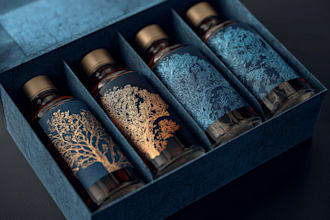 create minimal, modern and luxury packaging or label