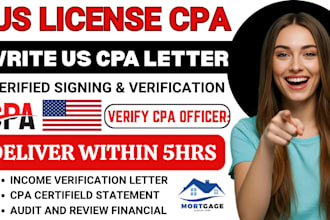 prepare and sign CPA certified financial statement, CPA audit and verify as CPA
