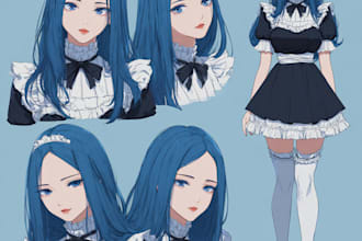 design character art illustration for reference sheet