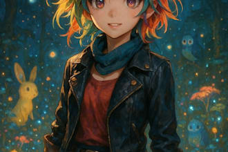 draw an anime character illustration for commercial use