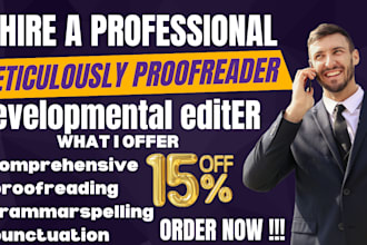 meticulously proofread and do developmental editing for your book manuscript
