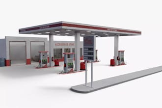 do cruizie 3d gas station 3d filling station, fuel station petrol station design