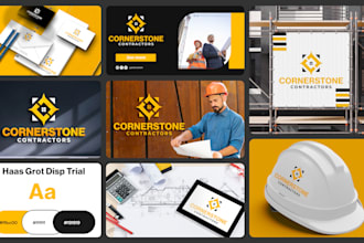 design brand identity, style guide, branding kit and modern logo with guidelines