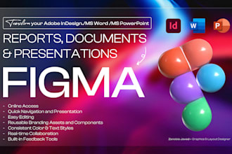 redesign word, powerpoint and indesign documents and presentations in figma