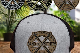 laser cut and engrave custom leather or leatherette hat patches for you