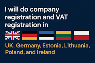 register company and vat in UK germany estonia lithuania poland ireland