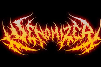 hardcore metal logo brutal, spiky and unstoppable
