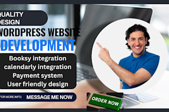 build design wp godaddy website with booking system booksy calendly integration