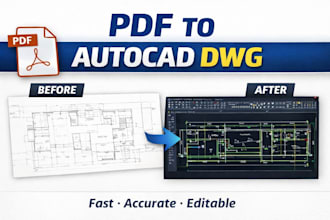 convert your PDF to autocad dwg professionally