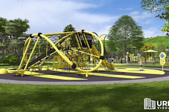 do 3d model and rendering of park, playground or garden