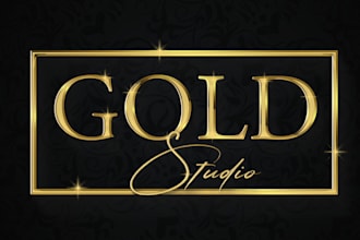 put metallic 3d gold and chrome effect of logo and text