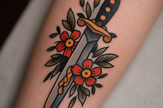 draw amazing tattoo design, traditional tattoo