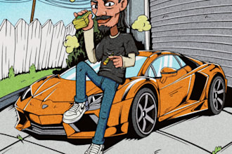 draw amazing cartoon album covers, posters, and custom art