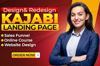 design kajabi website, course upload, email automations, coaching and event