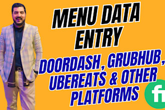 create food menu on food delivery app like ubereats, doordash and grubhub
