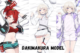 design full body dakimakura body pillow for oc anime nsfw character vtuber model