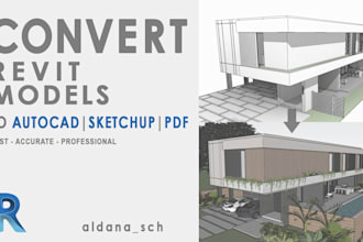 convert your revit model to autocad, sketchup or pfd dwgs