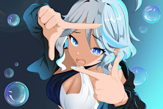 draw anime character art illustration for you