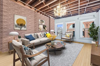 do clean, realistic virtual staging for real estate photos