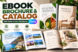 design an editable canva ebook, brochure or product catalog