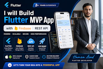 build flutter mvp app with firebase, rest API