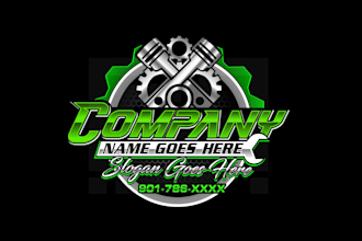 do auto dealership, car detailing, auto repair or automotive car logo design