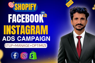 setup shopify facebook ads campaign, instagram ads,meta ad manager