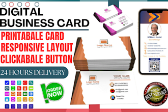 design clickable modern digital business card printable virtual physical card