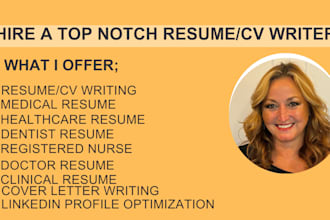 write medical healthcare resume clinical registered nurse pharmacists dentist CV