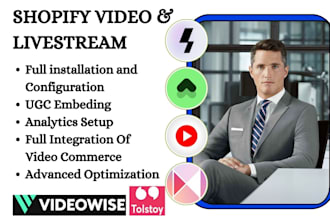 setup shopify video and livestream spark swipeup whatmore videowise toistoy cbb