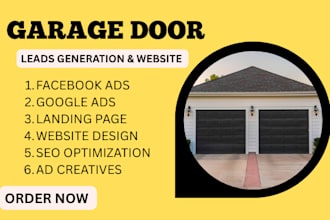 exclusive garage door leads campaign via facebook, instagram and linkedin ads