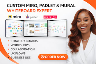 design custom miro padlet, murai, whiteboard jamboard and powerpoint canva prezi