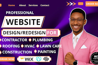 design a contractor hvac roofing painter plumbing solar construction website