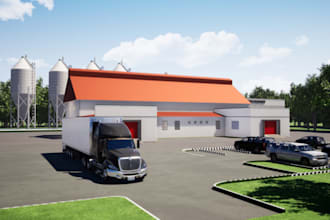 redesign factory, industrial building, refinery, warehouse remodel, machine area