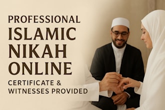 professional islamic nikah online certificate witnesses provided
