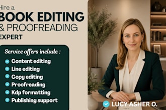 proofread, copy and line edit manuscript book, memoir, novel fiction book editor