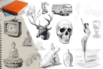 draw product or object to pencil sketch from photo