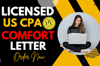 get US CPA letter CPA comfort letter, CPA verification letter, signed CPA letter