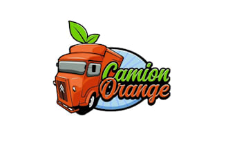 design camion orange food truck logo