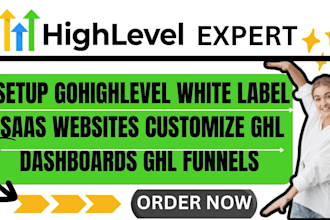 setup gohighlevel white label saas websites customize ghl dashboards ghl funnels