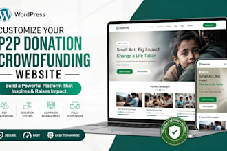 customize your p2p donation, crowdfunding wordpress website
