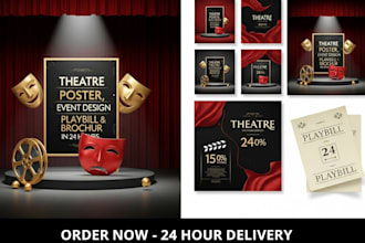 create unique theatre poster flyer event design playbill brochure in 24 hours