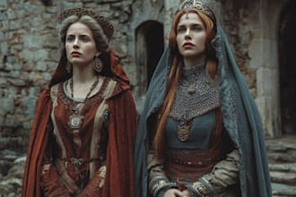 make illustration in fantasy and medieval style