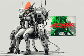 draw mecha robot armor character concept for you