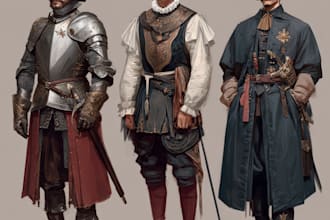do illustration, concept art and character art, dnd