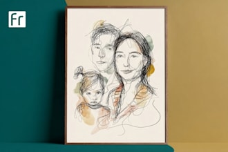 make scribble art, abstract line portrait
