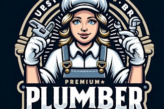 design high quality vintage plumber logo with t shirt design