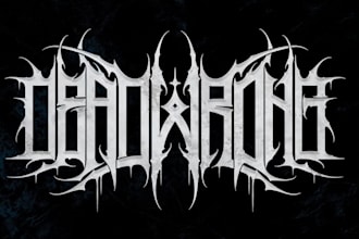 create an evil and sharp deathcore or thrash metal logo