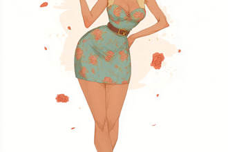 draw pin up art and pin up girl illustration